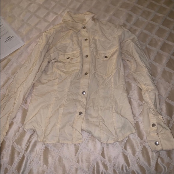 Beige corduroy button up top - Picture 1 of 4
